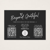 Moderne, schwarz-weiße Skripte QR-Code-Geschenkkar (Vorderseite)