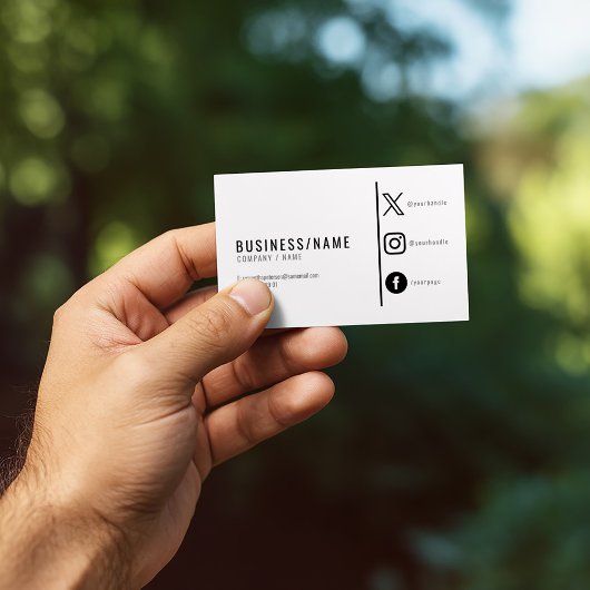 Moderne schwarz-weiße soziale Medien Visitenkarte