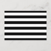 Moderne Schwarz-weiße Streifen Blumenzwiebeldetail Begleitkarte (Rückseite)