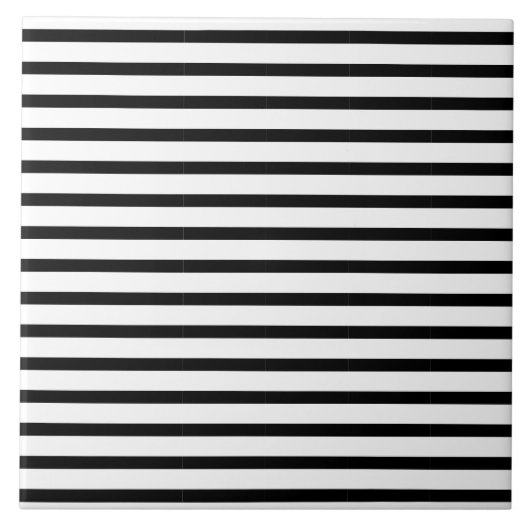 Moderne schwarz-weiße Streifen-Fliese Fliese (Vorderseite)