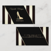 Moderne schwarz-weiße Streifen, hohe Ferse Visitenkarte (Vorne/Hinten)