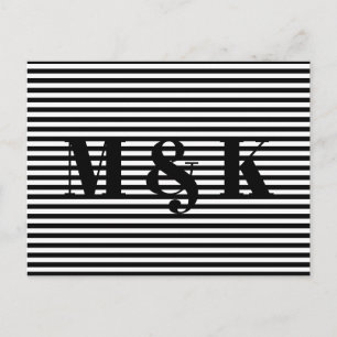 Moderne Schwarz-weiße Streifen, kundenspezifische Postkarte