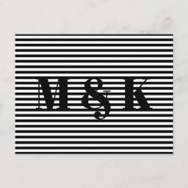 Moderne Schwarz-weiße Streifen, kundenspezifische  Postkarte