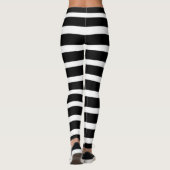 Moderne schwarz-weiße Streifen Leggings (Rückseite)