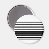 Moderne Schwarz-weiße Streifen Magnet (Vorderseite/Rückseite)