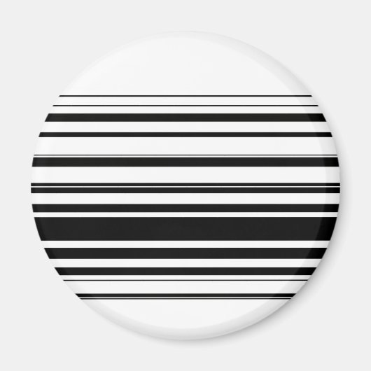 Moderne Schwarz-weiße Streifen Magnet (Vorne)