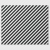 Moderne schwarz-weiße Streifen mattieren Weihnacht Geschenkpapier (Flach)