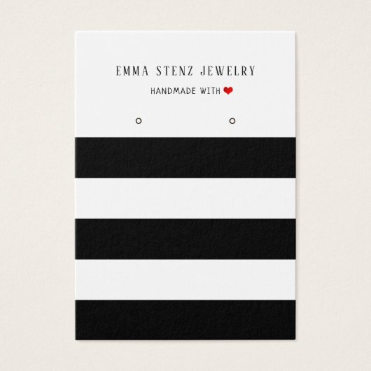 Moderne, Schwarz-weiße Streifen mit Earring Displa (Vorderseite)