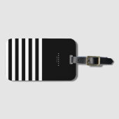 Moderne Schwarz-weiße Streifen Monogram Summer Gepäckanhänger (Vorderseite (Horizontal))