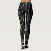 Moderne schwarz-weiße Streifen Muster chic Leggings (Rückseite)