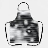 Moderne schwarz-weiße Streifen-Muster elegant Schürze (Vorderseite)