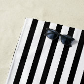 Moderne schwarz-weiße Streifen-Muster elegant Strandtuch (Beispiel)