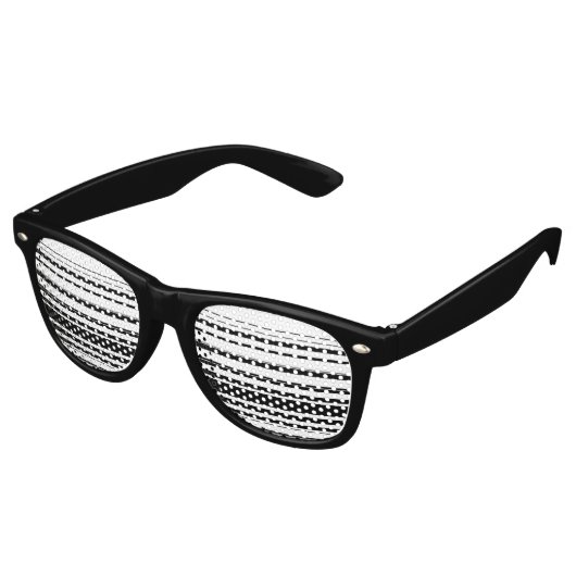 Moderne Schwarz-weiße Streifen Partybrille (Schrägansicht)