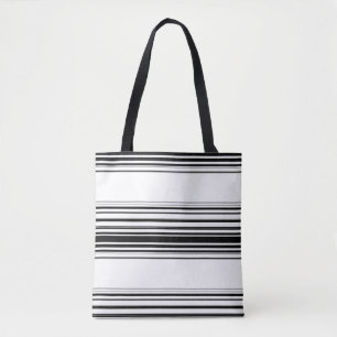 Moderne Schwarz-weiße Streifen Tasche