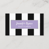 Moderne Schwarz-weiße Streifen Visitenkarte (Vorderseite)
