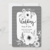 Moderne Schwarz-weiße Streifenhochzeit Einladung (Vorderseite)