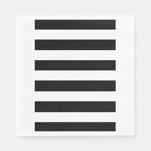 Moderne Schwarz-weiße Streifenmuster Serviette (Vorderseite)