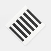 Moderne Schwarz-weiße Streifenmuster Serviette (Ecke)