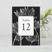 Moderne, schwarz-weiße Tischnummer (Stehend Vorderseite)