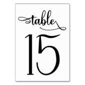 Moderne Schwarz-weiße Tischnummer 3,5 x 5 | Tabell (Rückseite)