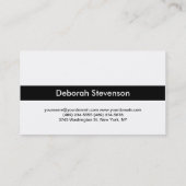 Moderne, Schwarz-weiße, trendige Visitenkarte (Rückseite)