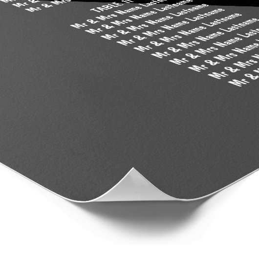 Moderne Schwarz-weiße Triegeltafel Poster (Ecke)