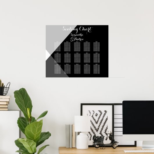 Moderne Schwarz-weiße Triegeltafel Poster (Heimbüro)