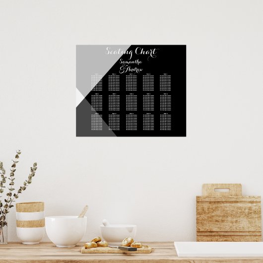 Moderne Schwarz-weiße Triegeltafel Poster (Küche)