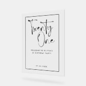 Moderne Schwarz-weiße Typografie 21 Foto Geburtsta Acrylschild (Winkel)