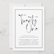 Moderne Schwarz-weiße Typografie 21 Foto Geburtsta