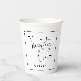 Moderne Schwarz-weiße Typografie 21 Foto Geburtsta Pappbecher