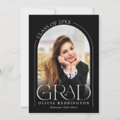 Moderne Schwarz-weiße Typografie 2 Foto Arch Grad Ankündigung (Vorderseite)