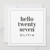 Moderne Schwarz-weiße Typografie Einladung (Vorderseite)