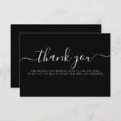 Moderne Schwarz-weiße Typografie Hochzeit Danke Begleitkarte (Vorne/Hinten)