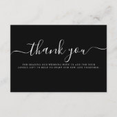 Moderne Schwarz-weiße Typografie Hochzeit Danke Begleitkarte (Vorderseite)