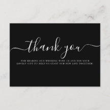 Moderne Schwarz-weiße Typografie Hochzeit Danke
