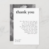 Moderne Schwarz-weiße Typografie Hochzeit Danke Einladung (Vorne/Hinten)