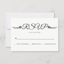 Moderne schwarz-weiße Typografie Hochzeit RSVP