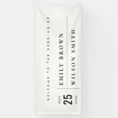 MODERNE SCHWARZ-WEISSE TYPOGRAFISCHE BREITE HERZLI BANNER (Vertikal)