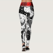 Moderne Schwarz-weiße und Abstrakte Geometrie Leggings (Rückseite)