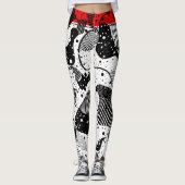Moderne Schwarz-weiße und Abstrakte Geometrie Leggings (Vorderseite)