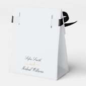 Moderne Schwarz-weiße und goldene Botanische Hochz Geschenkschachtel (Rückseite)