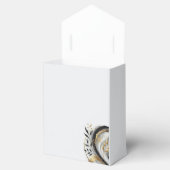 Moderne Schwarz-weiße und goldene Botanische Hochz Geschenkschachtel (Geöffnet)