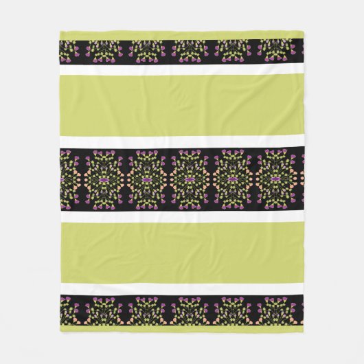 Moderne Schwarz-weiße und grüne Fleecedecke (Vorderseite)