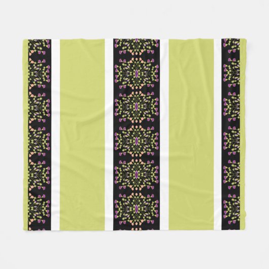 Moderne Schwarz-weiße und grüne Fleecedecke (Vorderseite (Horizontal))