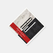 Moderne Schwarz-weiße und rote Hochzeitstile aus M Serviette (Ecke)