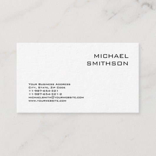 Moderne Schwarz-weiße Visitenkarte (Vorderseite)