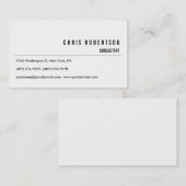 Moderne Schwarz-weiße Visitenkarte (Vorne/Hinten)