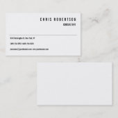 Moderne Schwarz-weiße Visitenkarte (Vorne/Hinten)