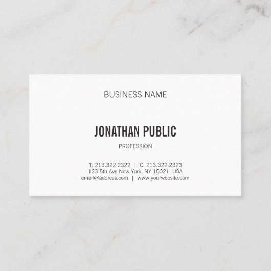 Moderne Schwarz-weiße Vorlage für Monogramm, Minim Visitenkarte (Rückseite)